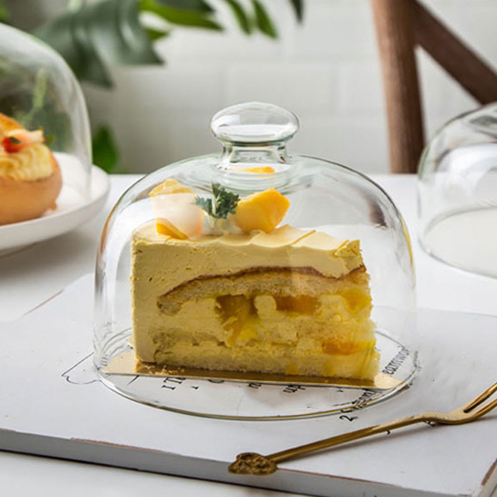 2Pcs Clear Glass Round Cake Co - Plastic Dome Clear 评论和价格