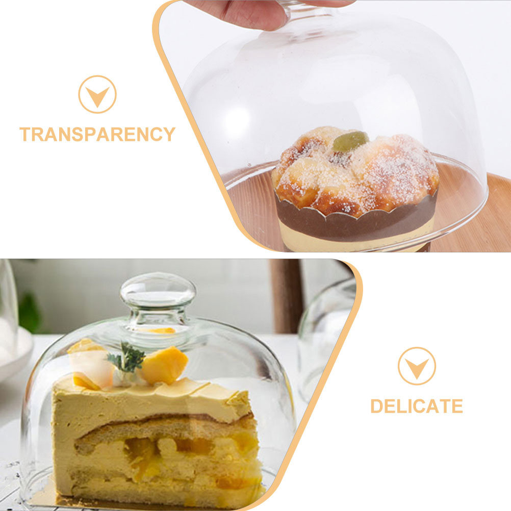 2Pcs Clear Glass Round Cake Co - Plastic Dome Clear 评论和价格