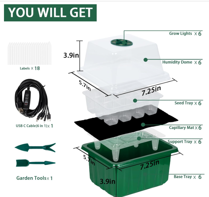Reusable Plastic 6 Pack 72 Cel - Humidity Dome Kit 评论和价格